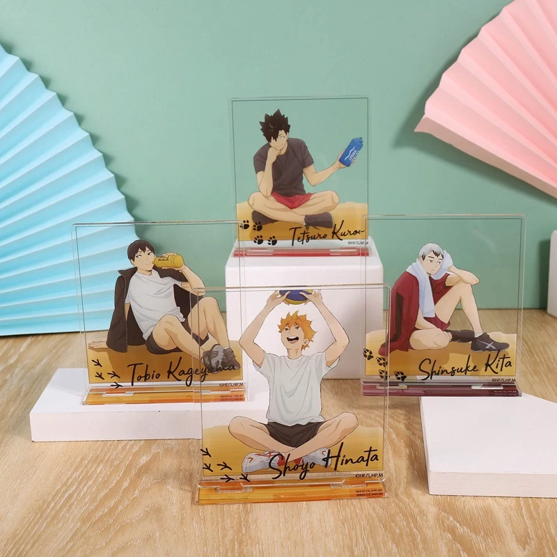 ¡Anime tee! Soporte acrílico para modelismo, placa de escritorio, juguete, figuras de doble cara, adornos de decoración de cómic estampados, 12cm