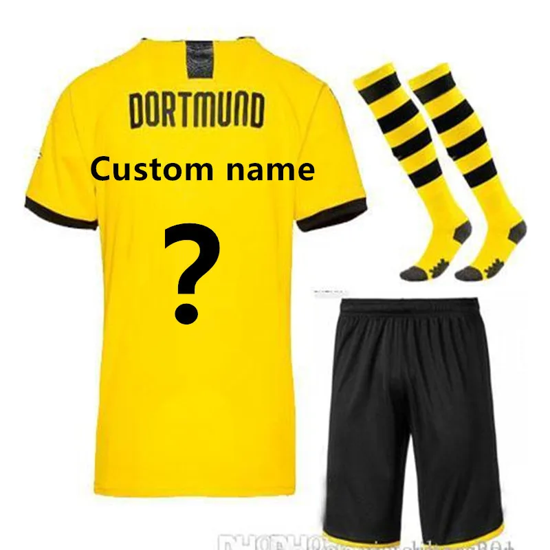 Комплект для взрослых+ носки, 19/20 Футбольная Футболка Дортмунд, GOTZE REUS PULISIC WITSEL, Детские Майки 19 20, Футбольная Футболка Дортмунд - Цвет: adults