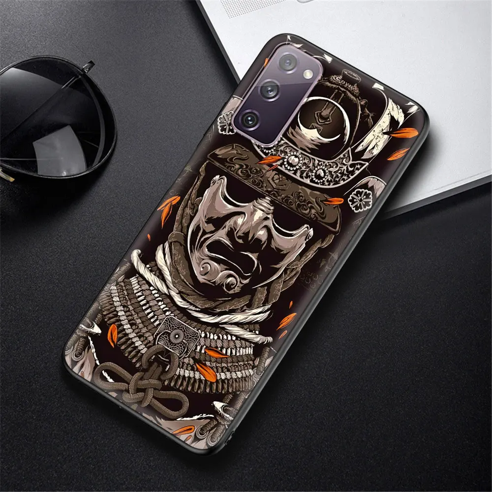 Samurai Black Soft Phone Case for Samsung Galaxy S21 S22 S20 FE Note 20 Ultra S10 Lite S9 Plus S8 S10e TPU Cover Shell best galaxy s22 ultra case