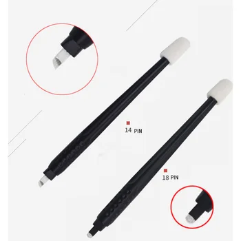 

12Pin/14Pin/18U Disposable Microblading tools Manual Tattoo Eyebrow Pen 2 colors with Tattoo Needles Permanent Makeup pen