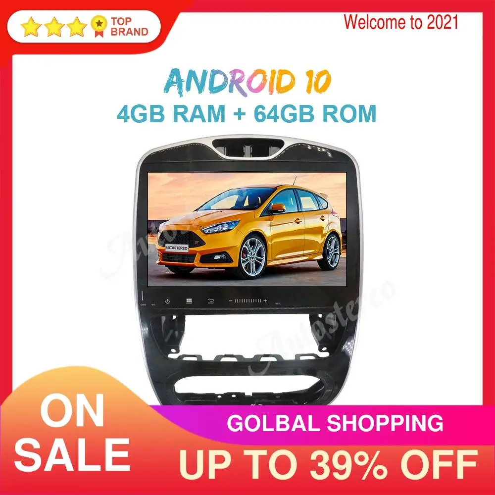 Android 10 64 Гб PX6 автомобильный DVD плеер GPS навигация для Renault Clio 2017 2018 мультимедийный