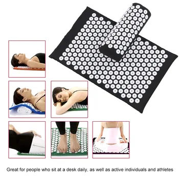 

Massage Mat Head Massager Spike Acupuncture Pad Relieve Stress Pain Acupressure Cushion Health Care Yoga Mat with Pillow