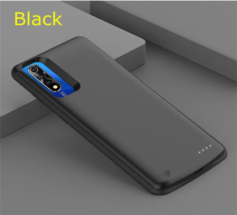 Черный ZKFYS Батарея заряда КРЫШКА ДЛЯ VIVO Y7s Смарт Зарядное устройство Мощность чехол 6500 мА/ч, Портативный резервного копирования Мощность банк Батарея Зарядное устройство Чехол - Цвет: Черный