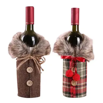 

Christmas Decorations For Home Red Wine Bottle Cover Stocking Gift Holders Xmas Navidad Decor New Year 2021 Dinner Table Decor
