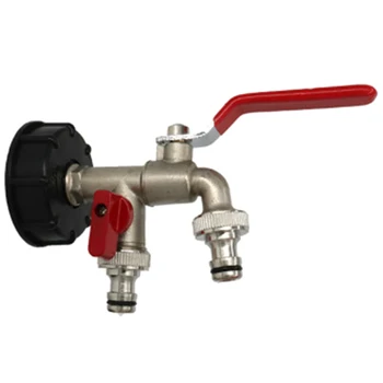 

Double Tap IBC Adapter Garden Water Tank Connector Rainwater Tank Adapter Fitting for Home Garden Water Connectors