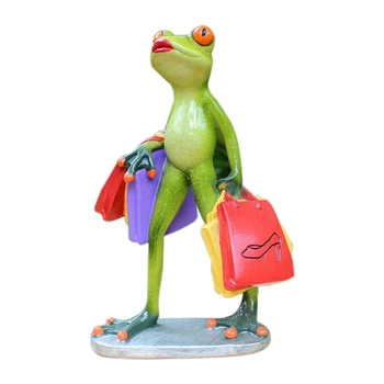 

3D Mini Resin Green Frog Figurine Cute Statue Craft Ornaments Home Decoration for Living Room Windowsill Garden