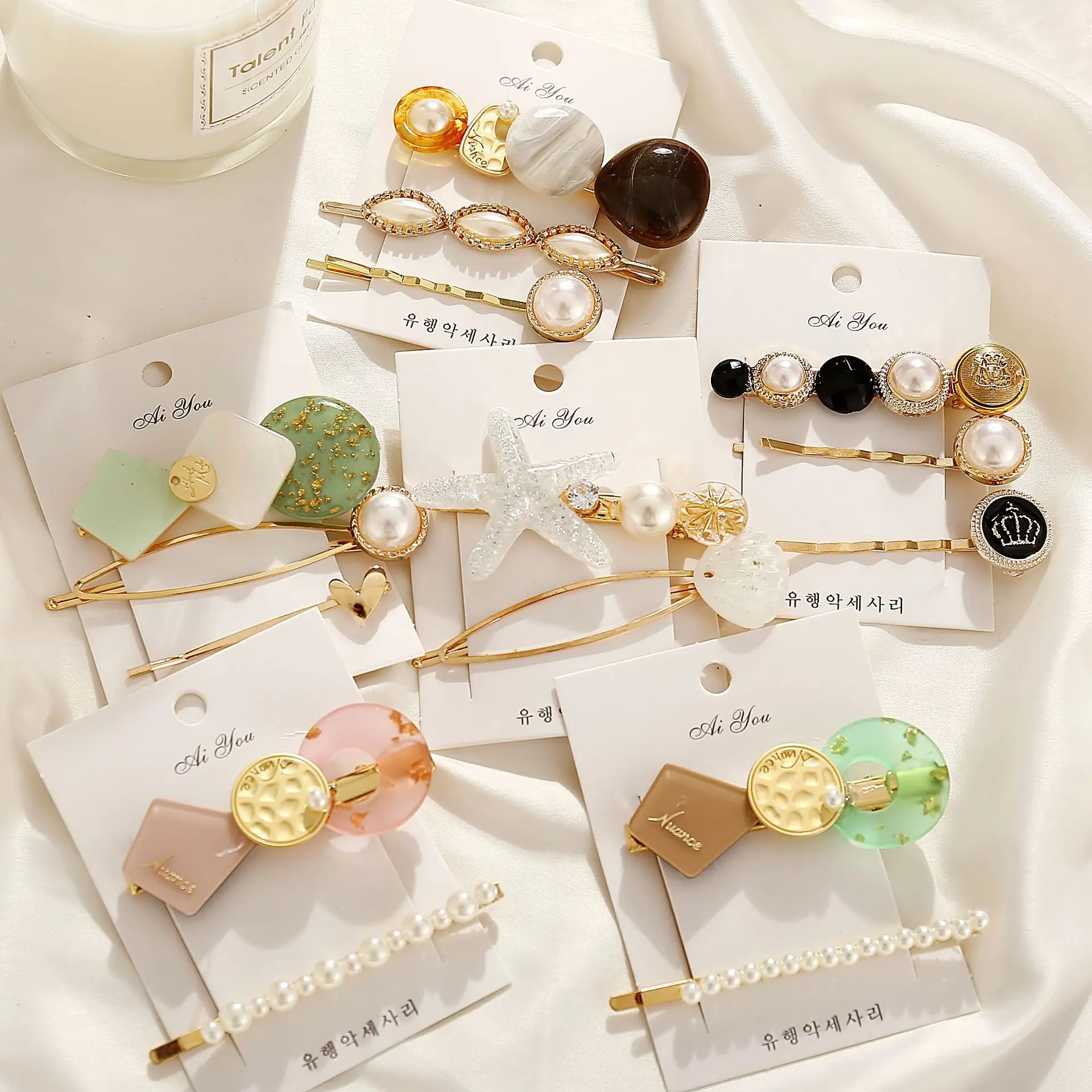 ZHOUYANG жемчужная заколка-зажим для женщин INS Celebrity креативные ретро аксессуары для волос акрил модные украшения KAF183 удивительная цена