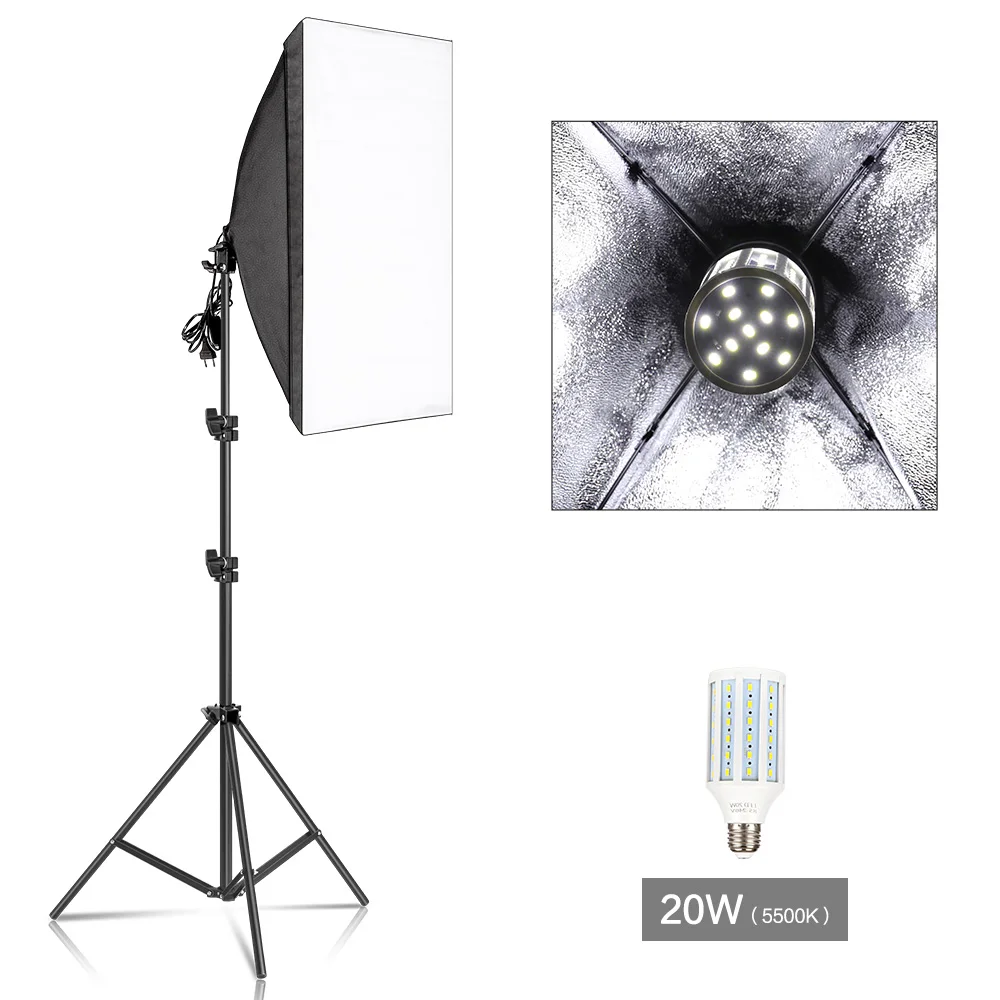 backdrops for photos Photography Softbox Lighting Kits 50x70CM Professional Continuous Light System Soft Box For Photo Studio Equipment camera lens Photo Studio Supplies