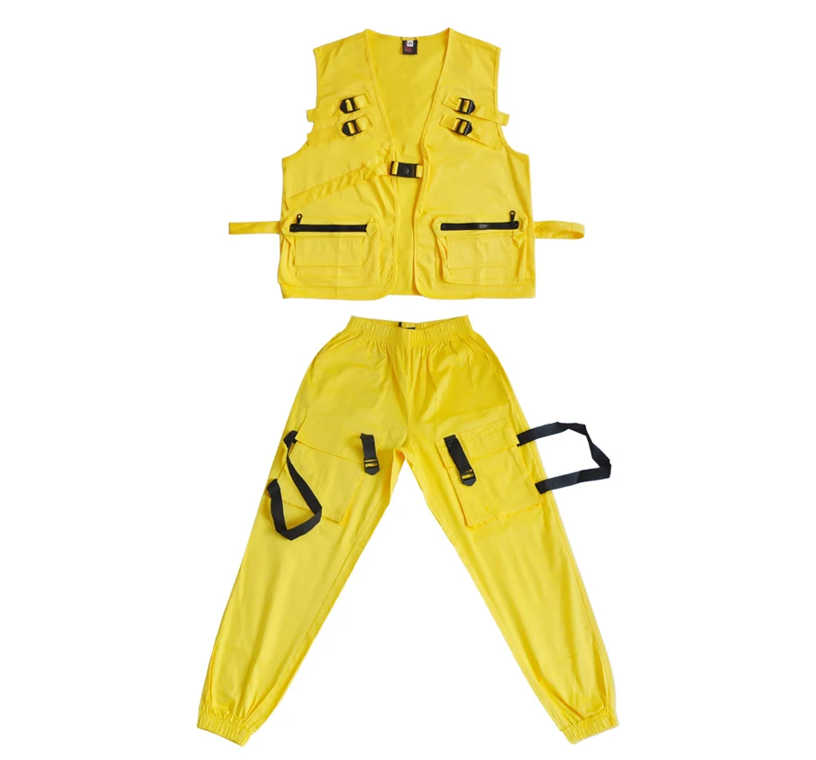 2PCS Children'S Jazz Dance Costumes Boys Street Dance Set Hip Hop Clothing For Girls Hiphop Pocket Set Ballroom Stage Outfits DQS306 - Цвет: 2PCS