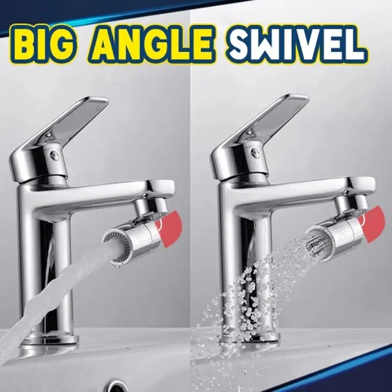 

Kitchen Sink Aerator Solid Brass Big Angle Swivel Faucet 2Function 1.8GPM Chrome