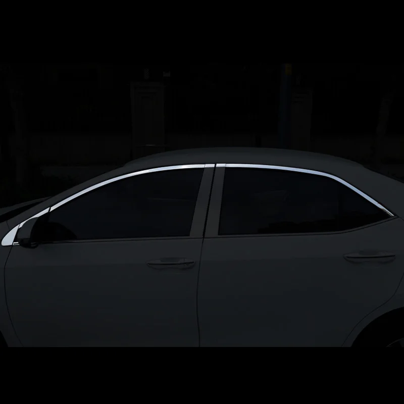 Lsrtw2017 для Защитные чехлы для сидений, сшитые специально для Toyota Corolla E210 окна автомобиля столба хромированная отделка Декоративные интерьерные аксессуары - Название цвета: 10 pcs 1