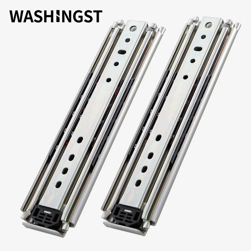 WASHINGST Heavy Duty Drawer Slides Runners Telescopic Industrial Slide Rails 3 Fold Ball Bearing 220 kg