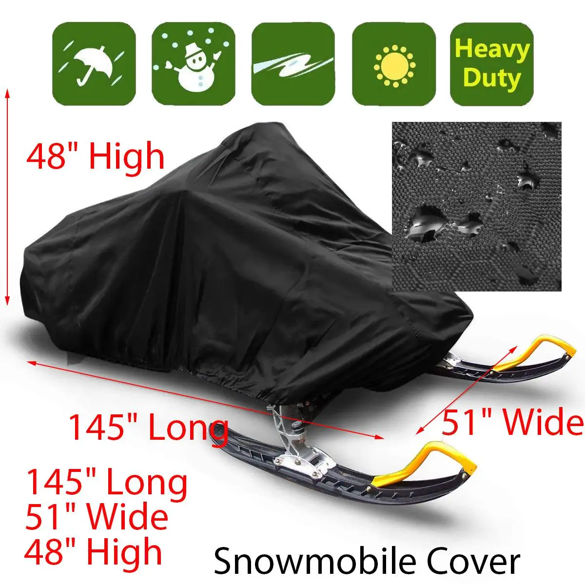 Водонепроницаемый пылезащитный чехол для снегохода Trailerable Sled крышка для хранения Анти-УФ универсальный чехол зимний мотоцикл Открытый 368*130*121 см