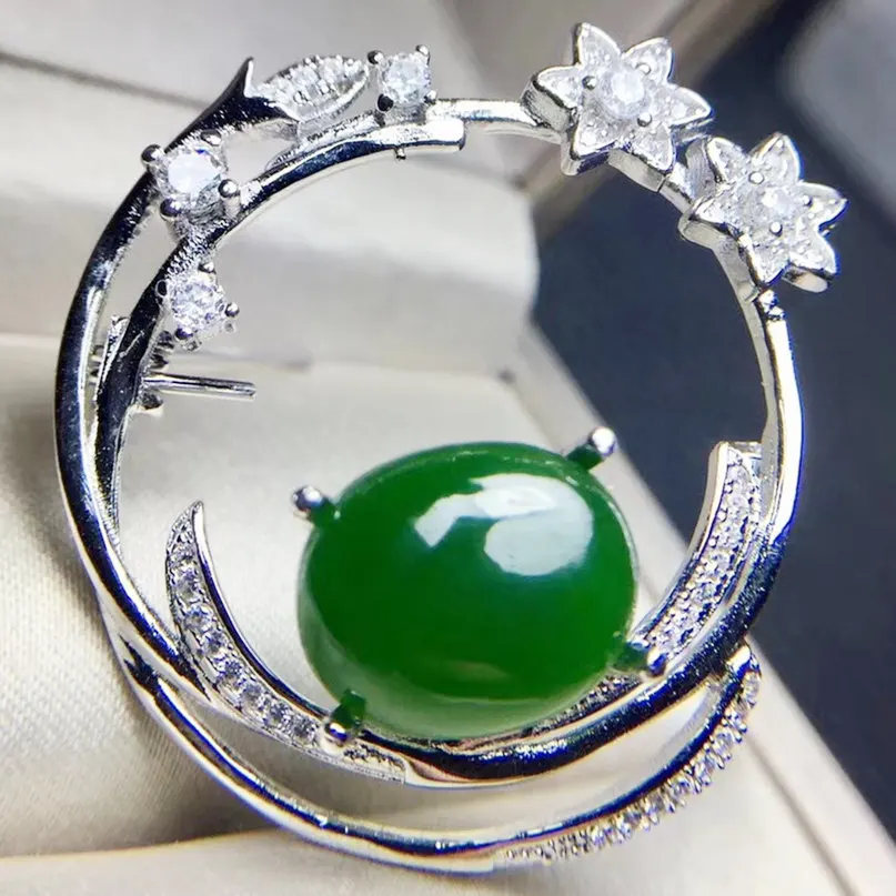 Натуральный Аметист, круглая брошь на булавке, 3.5ct драгоценный камень,, серебро 925 пробы для мужчин или женщин T911101