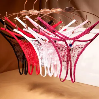 

2Pcs Erotic Women Lace See Through Hollow out Open Crotch G-String Underwear Women Lace See Through sexy Underwear Women Lace Se