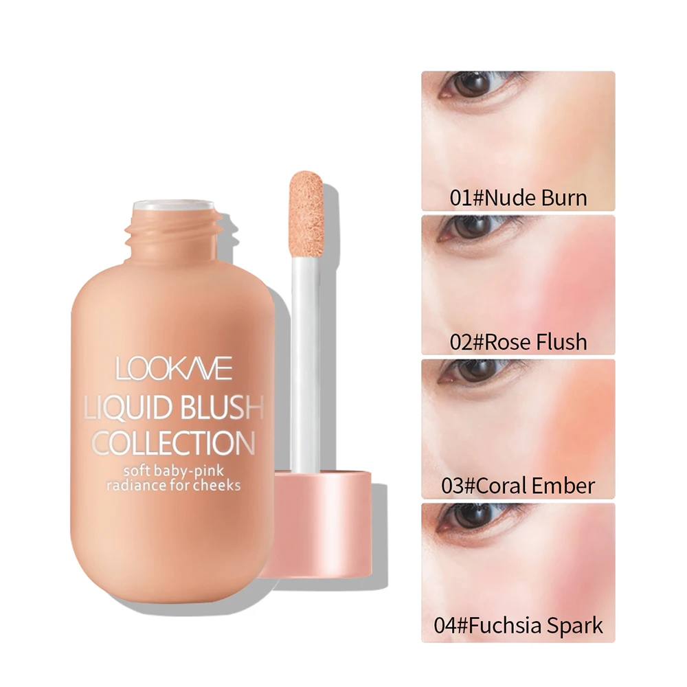 4 Color Mini Bottle Liquid Blush Natural Brighten Cheek Skin Tone Makeup Rouge Pigmented Professional Contour Shadow Cosmetics liquid blush