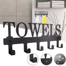 

Hooks Towel Hat Coat Rack Black Wall Mount Aluminum Home Kitchen Hanger Bathroom Robe Clothes Hook Hanging Holder