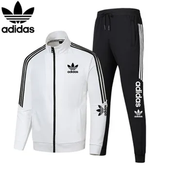 Adidas-sudaderas con capucha para hombre, chándal, Sudadera con capucha y pantalones de sudor, jersey para trotar, ropa deportiva 3XL, novedad