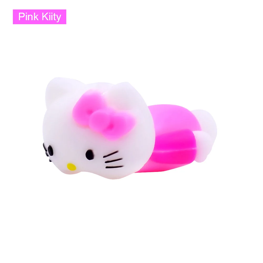 Pink Kiity CHIPAL животных кабель протектор провода намотки органайзер для usb-кабель для iphone мультфильм супергерой Русалка укуса чомперы держатель телефона - Цвет: Pink Kiity
