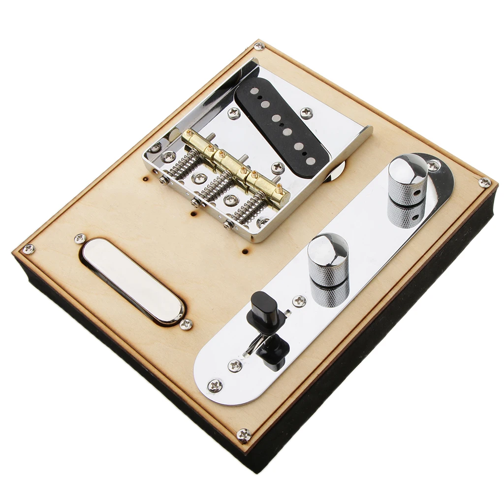 US $31.69 Chrome Telecaster Bridge Loaded 3 Saddle Bridge w Pickup Assembly Iron Line Plate Set for TL Guitar Instrument Parts Accessory