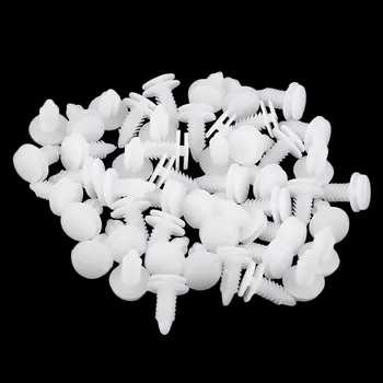 

50PCS Car Interior Plastic Rivet Fastener Clips Trim Panels Fit 8mm white Hole