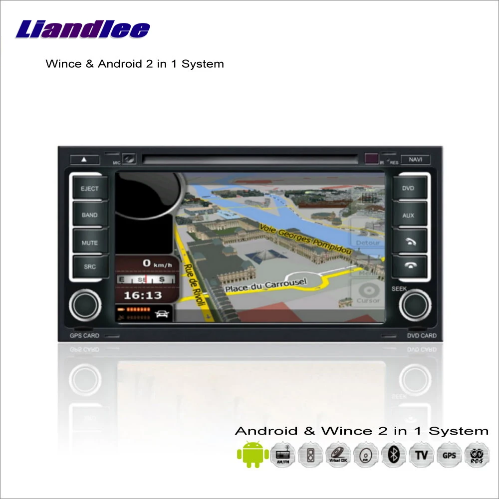 Автомобильная Мультимедийная стерео система Liandlee на Android для Volkswagen VW Touareg 2003 ~ 2010