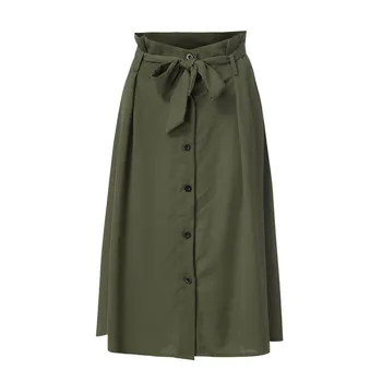 

Jaycosin Skirt Chiffon New Woman Fashion A-line Causal Lace Button Slim Skirt Solid Faldas Mujer Moda Elegantes Sexy Fashion