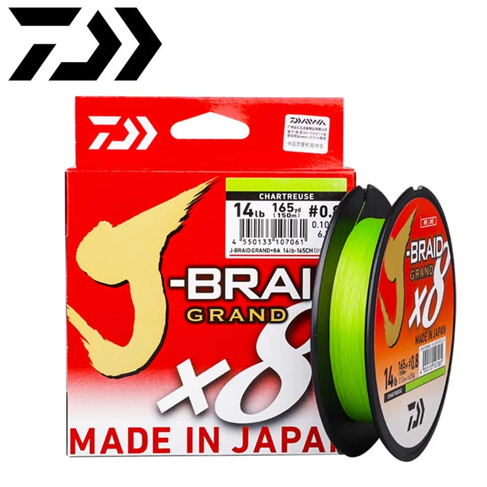 DAIWA J BRAID Fishing Line 8 Strands Braided Fishing Lines 150M PE