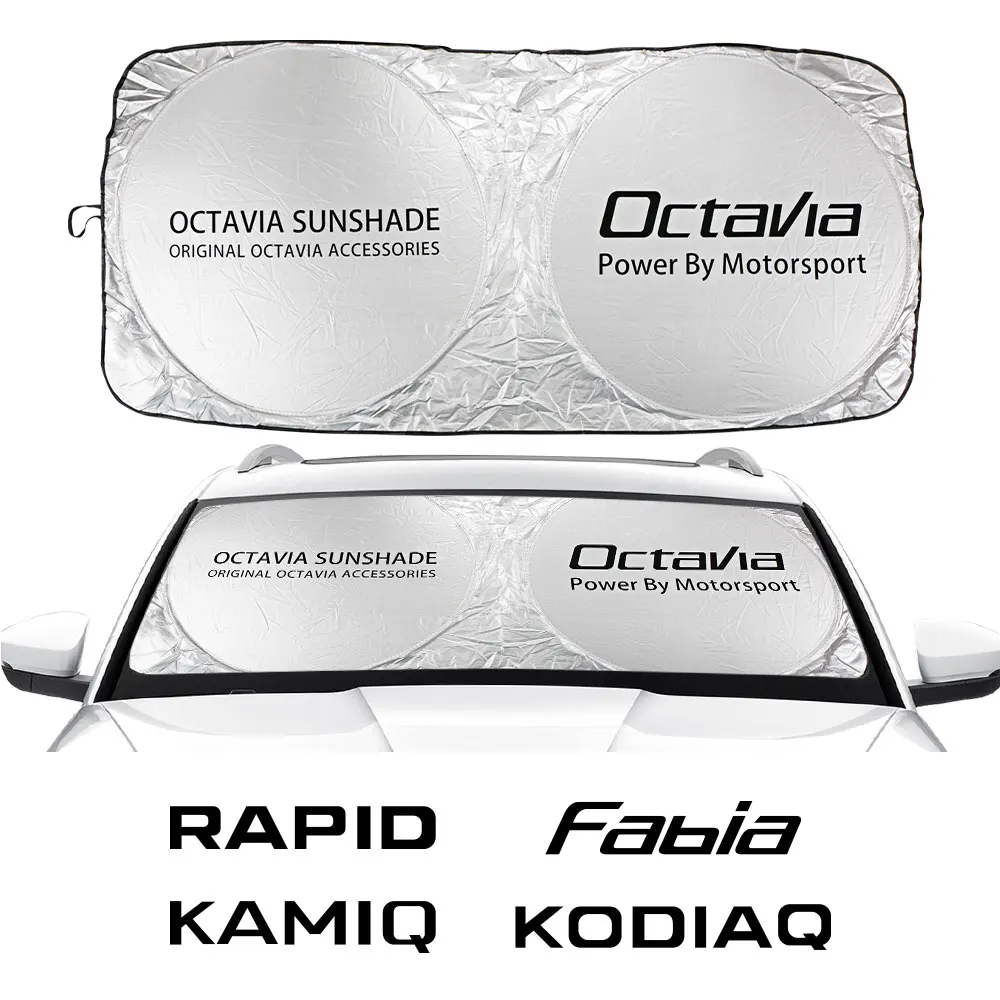 Parasol para parabrisas de coche, accesorios para Citigo Skoda Fabia Kamiq Karoq Kodiaq Octavia Rapid Roomster Scala Superb