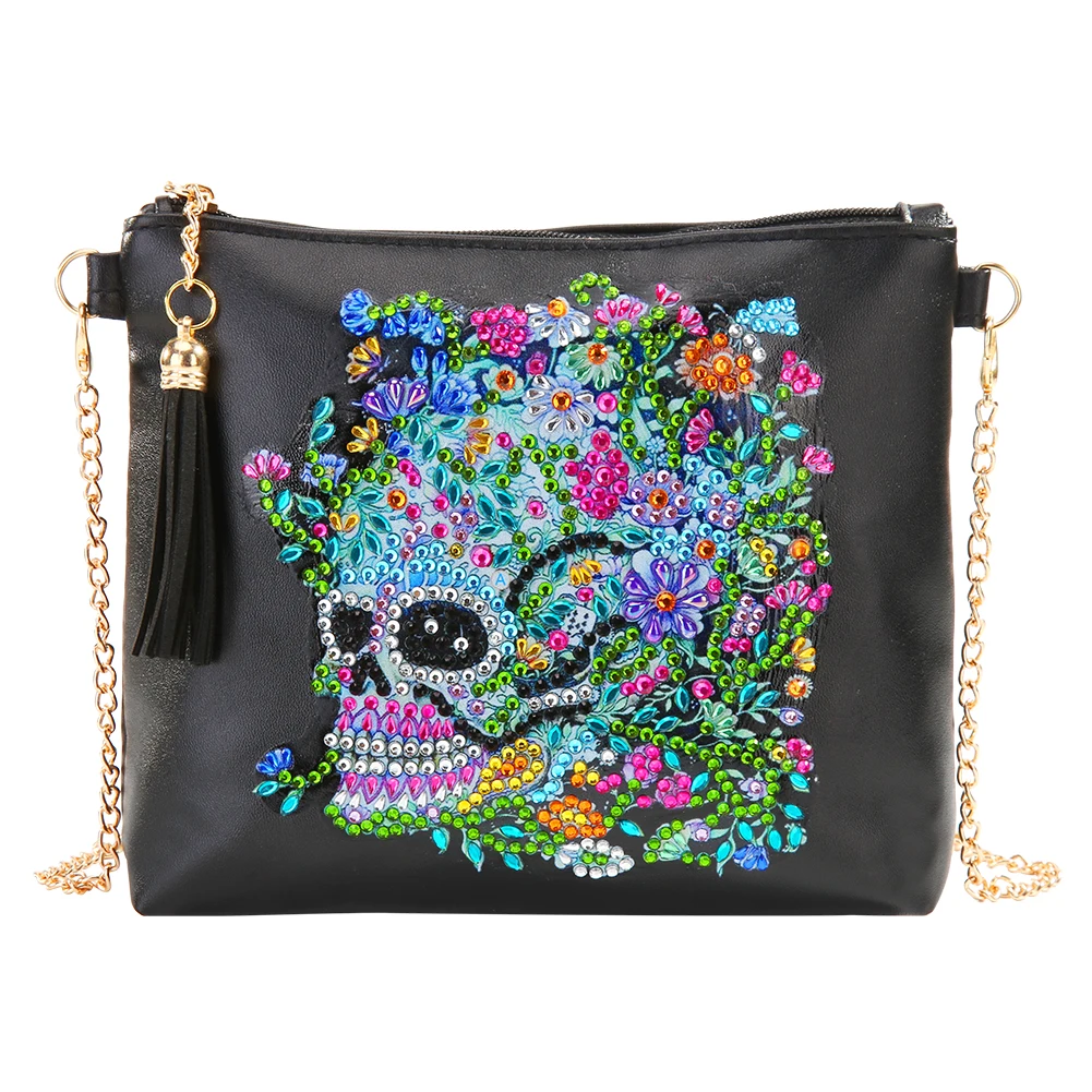5D алмазная картина мандала цветок сумка DIY кожаная сумка через плечо на цепочке кошелек сумка для хранения косметичка - Цвет: V