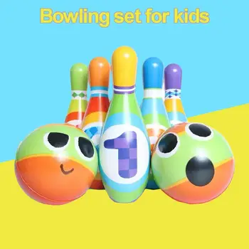 

Kids Bowling Set Includes 8 Pins and 2 Balls Perfect Bowling Set with Storage Box Gifts for Children Early Education Boys Girls