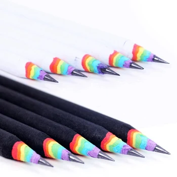 

Creative Environmental protection pencil Paper material Rainbow Pencil Black Pencil School office stationery supplies