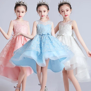 

Summer Floral Wedding Dresses for Girls Party Evening Princess Dress for Children's Ceremony Senior Girls Dresses Kids Clothes