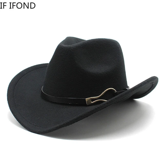 Wide Brim Felt Jazz Hat Gentleman Western Cowboy Cowgirl Trilby