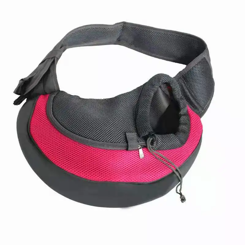 Pet Puppy Carrier Теплый Открытый Путешествия собака плеча пакет сетки Оксфорд Один удобный подтяжки сумка - Цвет: Pink