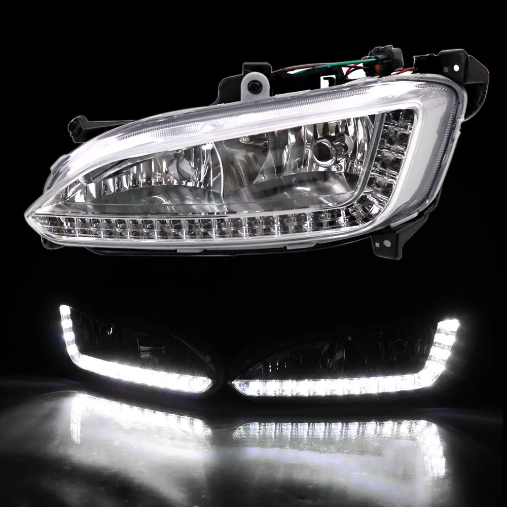 Дневные ходовые огни светильник DRL для Hyundai Santa Fe 2013 2014 2015 левой и правой стороны