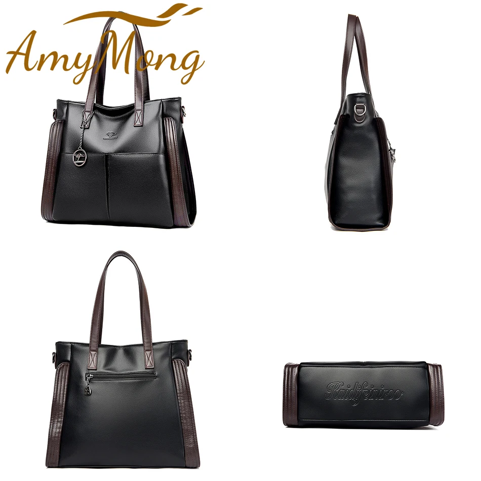 حقيبة حمل جلدية ناعمة للسيدات، محافظ فاخرة كبيرة ا...