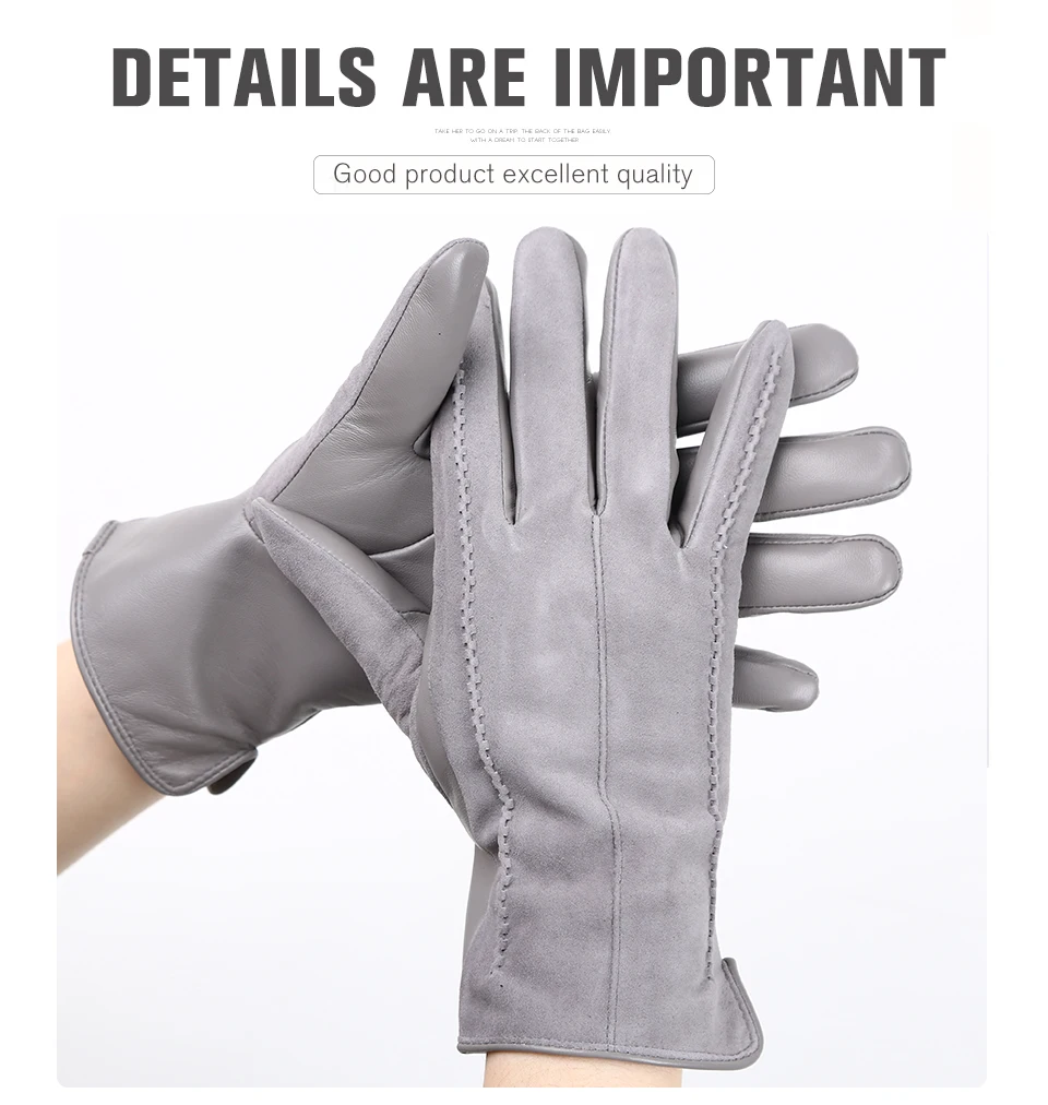 Colored Suede women's leather gloves,warm winter gloves,High-end leather gloves women,winter sheepskin women's gloves-2007