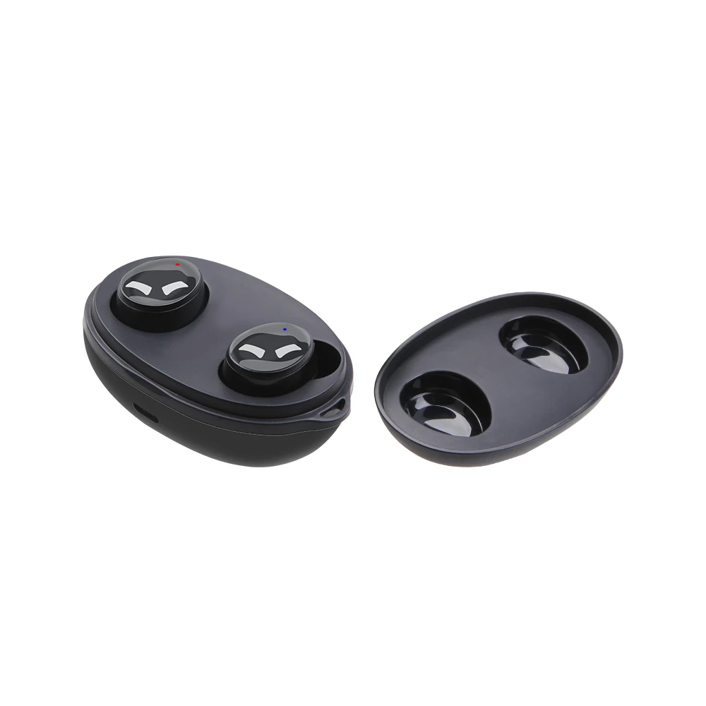 Черный FDBRO 3D стерео Bluetooth V5.0 наушники Портативный наушники-вкладыши TWS с Беспроводной сенсорный вкладыши с зарядом Чехол спортивные бас гарнитура Авто Мощность ВКЛ/ВЫКЛ - Цвет: Черный