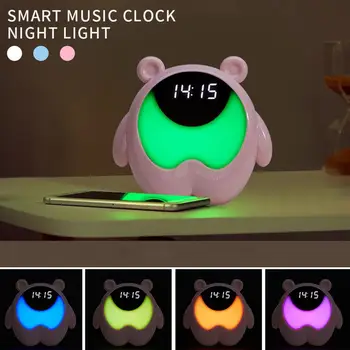

Digital Clock With Night Light RGB LED Light USB Charging Alarm Clock 3 Colors Cute Bedroom Decor 2W Anti-Sleep despertador