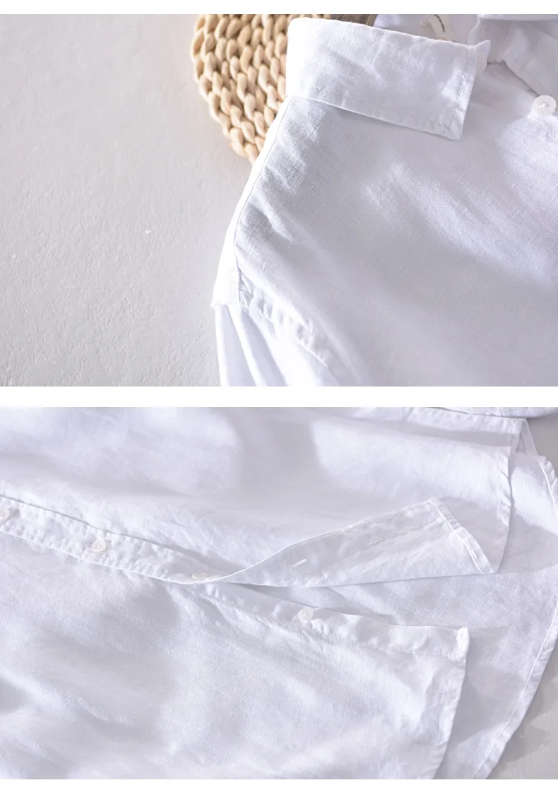 Мужская весенне-осенняя Модная брендовая винтажная Однотонная рубашка с длинными рукавами в японском стиле из льна мужские повседневные приталенные рубашки