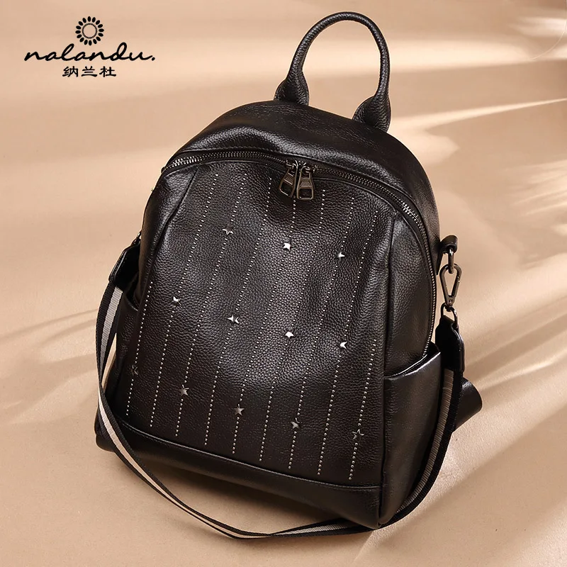 

Nalan Du Backpack Women's 2020 New Style Full-grain Leather Large-Volume Korean-style Genuine Leather Multi-Purpose WOMEN'S Back
