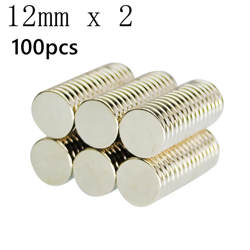 

Powerful Magnetic Cylinder Magnet Disc 12mm x 2mm NdFeB 100pcs 12*2 N35 Imanes Rare Earth Round Neodymium Magnets