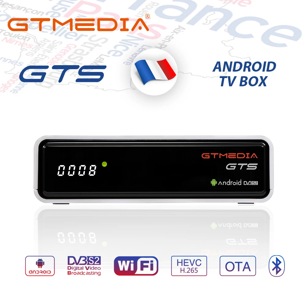 GTMEDIA GTS 4K Android TV приемник Bluetooth спутниковый ресивер с поддержкой Cline m3u Box PK freesat v8