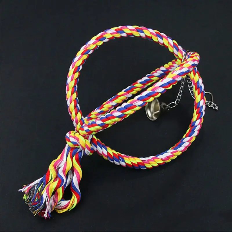 Parrot Swing Rock Climbing Standing Bird Perch Spiral Cotton Rope Chew Bar