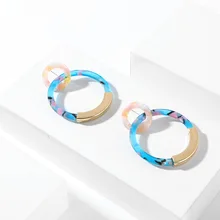Yhpup бренд ZA трендовые богемные круглые акриловые геометрические висячие серьги Модные ювелирные изделия Brincos для женщин подарок для вечеринки