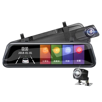 

AIXZ 10 Inch Touch Car Dvr Streaming Media Mirror Dash Cam FHD 1440P Video Recorder Dual Lens Support 1080P Rearview Camera
