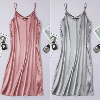 

2020 Women Nightdress ZANZEA Deep V Sexy Sleeveless Solid Nightie Nightgown Spaghetti Strap Sleepwear Home Dress Plus Size 5XL