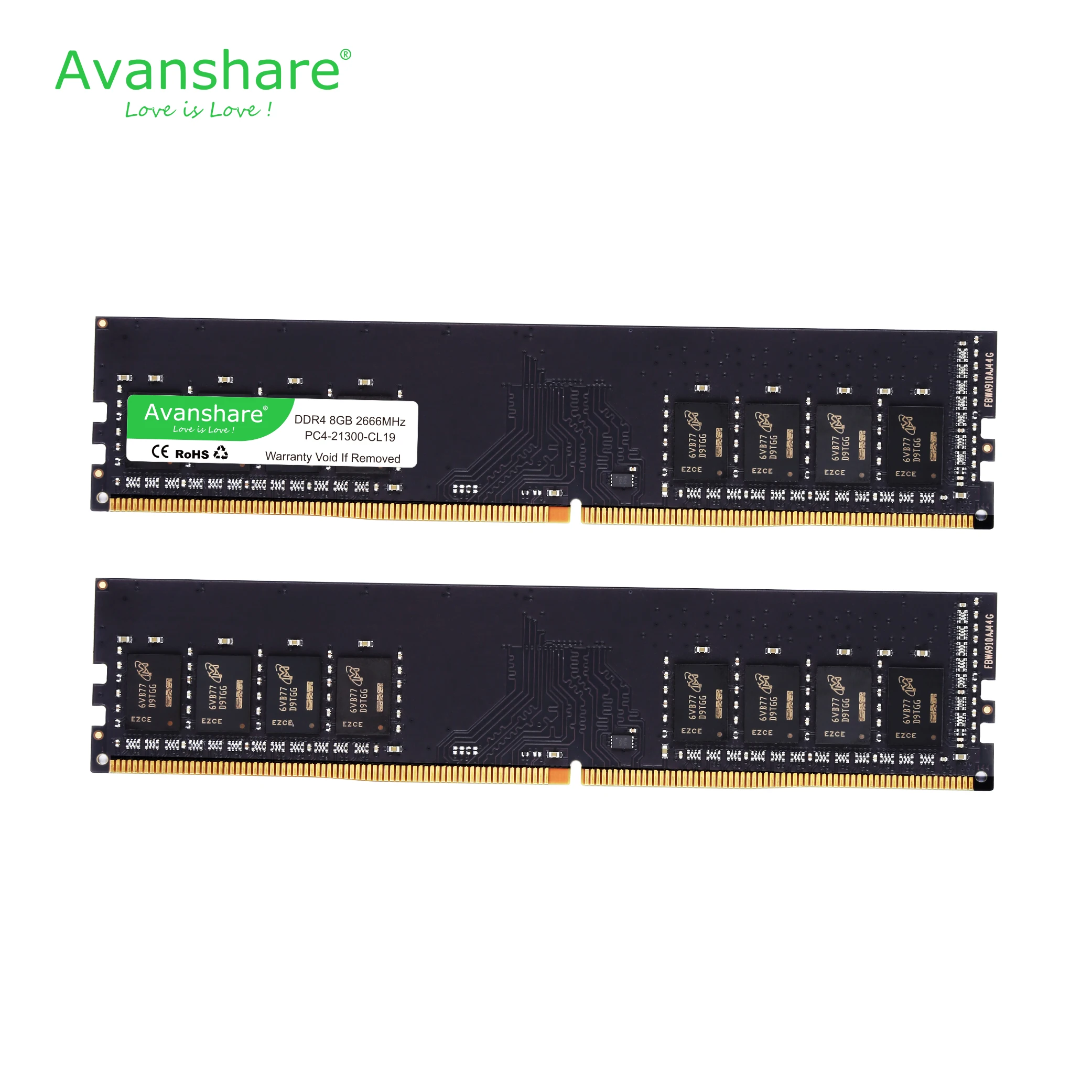 Оперативная память Avanshare ddr4, 8 ГБ, 4 ГБ, 16 ГБ, 2133 МГц, 2400 МГц, 2666 МГц, Память DIMM для рабочего стола, поддержка материнской платы ddr4