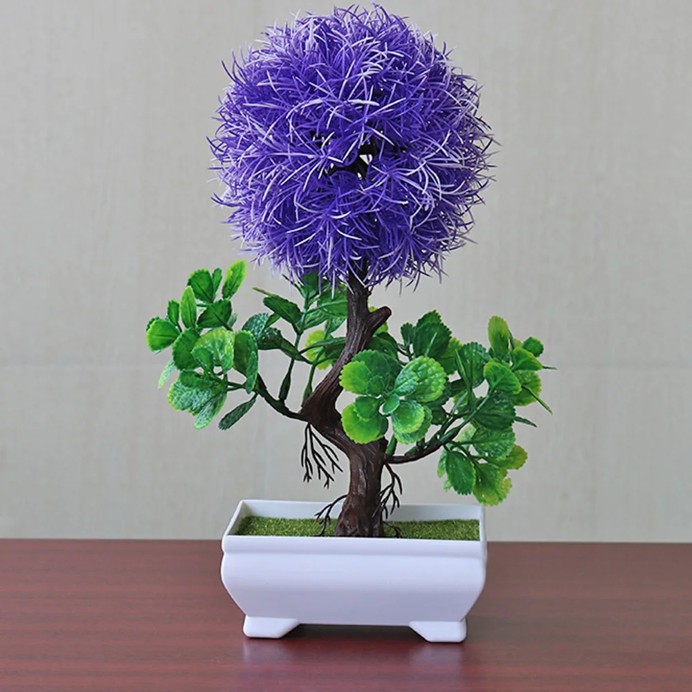 Purple Моделирование растений в горшках Snapdragon Ball DIY красивые искусственные растения Моделирование Цветок пластмассовые украшения для сада домашний декор - Цвет: Purple